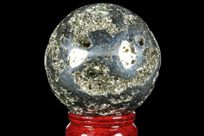 Polished Pyrite Sphere - Peru #98008